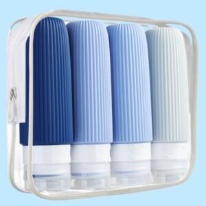 Kit Viajero de Botellas Siliconadas - Tono Azul