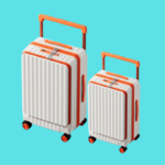 Maleta Ejecutiva con Abertura Frontal - Naranja y Blanco (Set de 2)