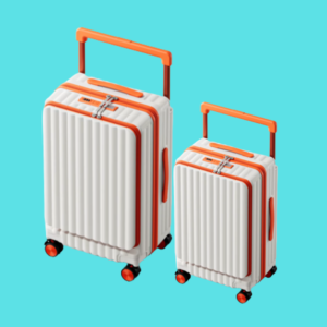 Maleta Ejecutiva con Abertura Frontal - Naranja y Blanco (Set de 2)