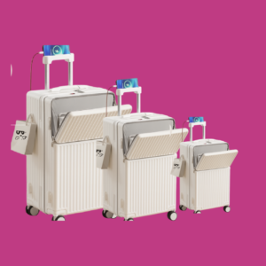 Maleta Ejecutiva con Abertura Frontal - Blanco Perla (Set de 3)