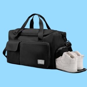 Bolso de Viaje o Gym con Compartimento para Zapatos Negro