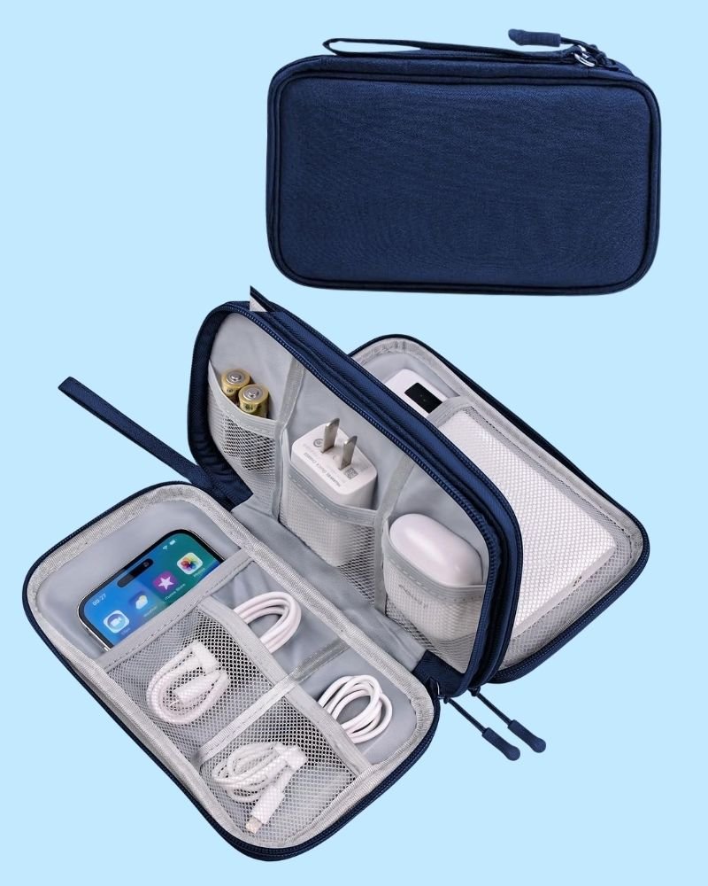 Organizador de Cables y Accesorios Azul