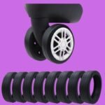 Gomas Protectoras para Ruedas de Maleta Kit de 8 Piezas Negras