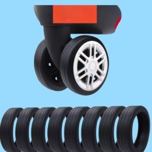 Gomas Protectoras para Ruedas de Maleta Kit de 8 Piezas Negras
