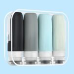 Kit Viajero de Botellas Siliconadas - Tono negro y gris