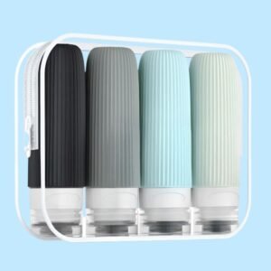 Kit Viajero de Botellas Siliconadas - Tono negro y gris