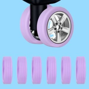 Gomas Protectoras para Ruedas de Maleta Kit de 8 Piezas Lila